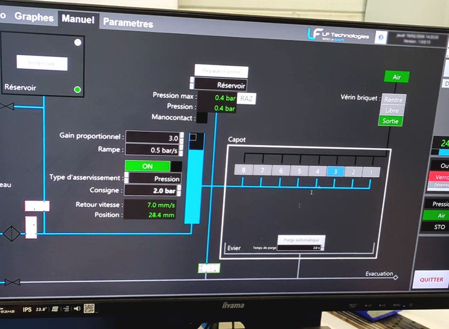 Automazione e tracciabilità - Banco di prova per prove di pressione e di scoppio | LF Technologies