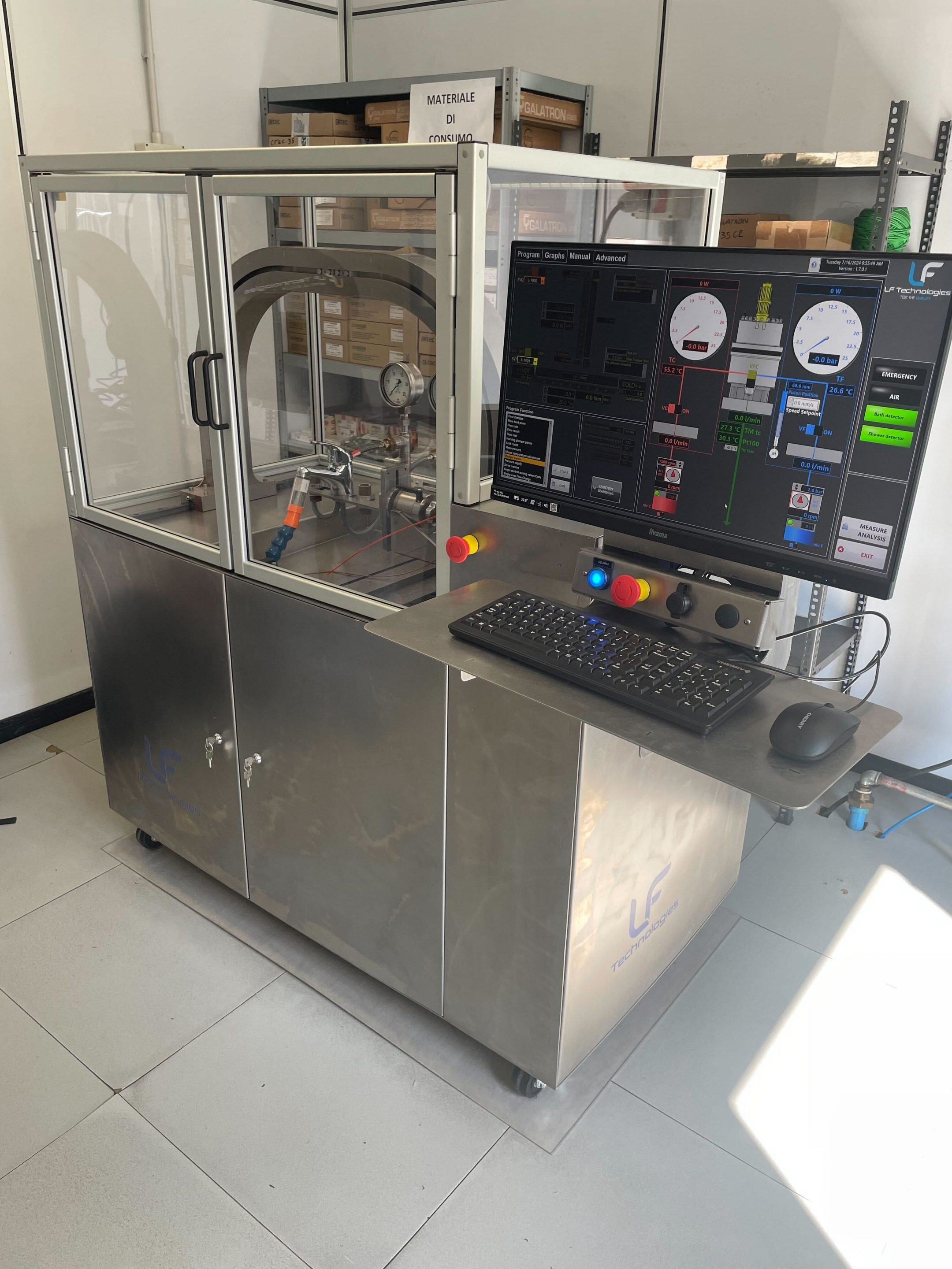 Installazione di un banco di prova idraulico presso Marco Mammoliti