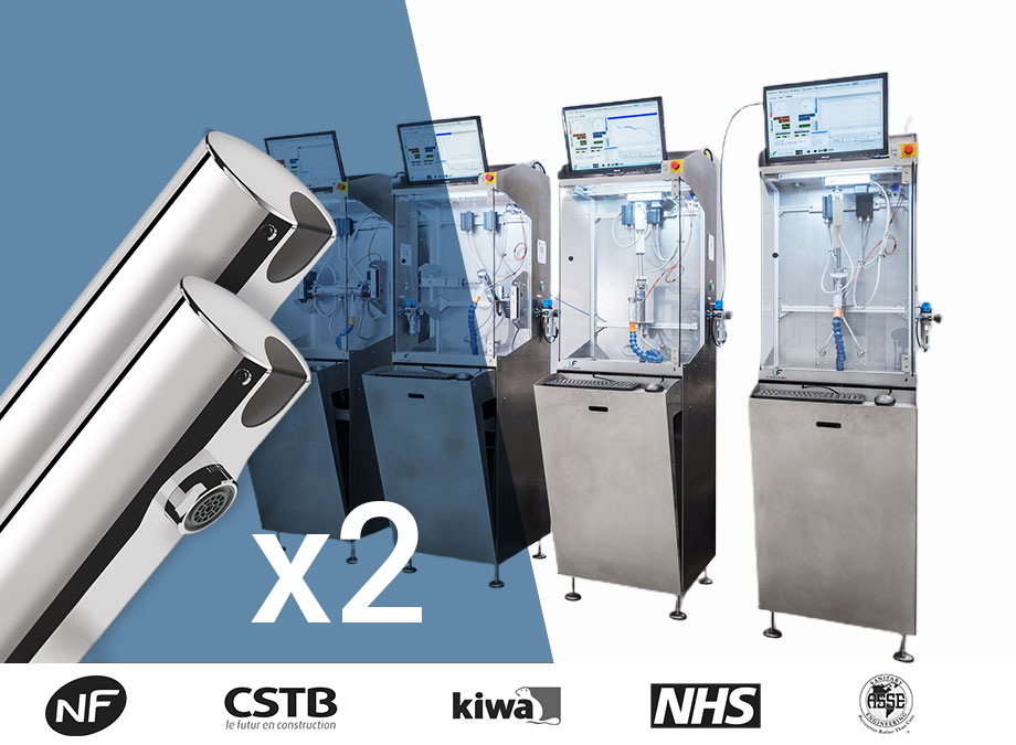 Panca di resistenza per due rubinetti con apertura e chiusura elettronica