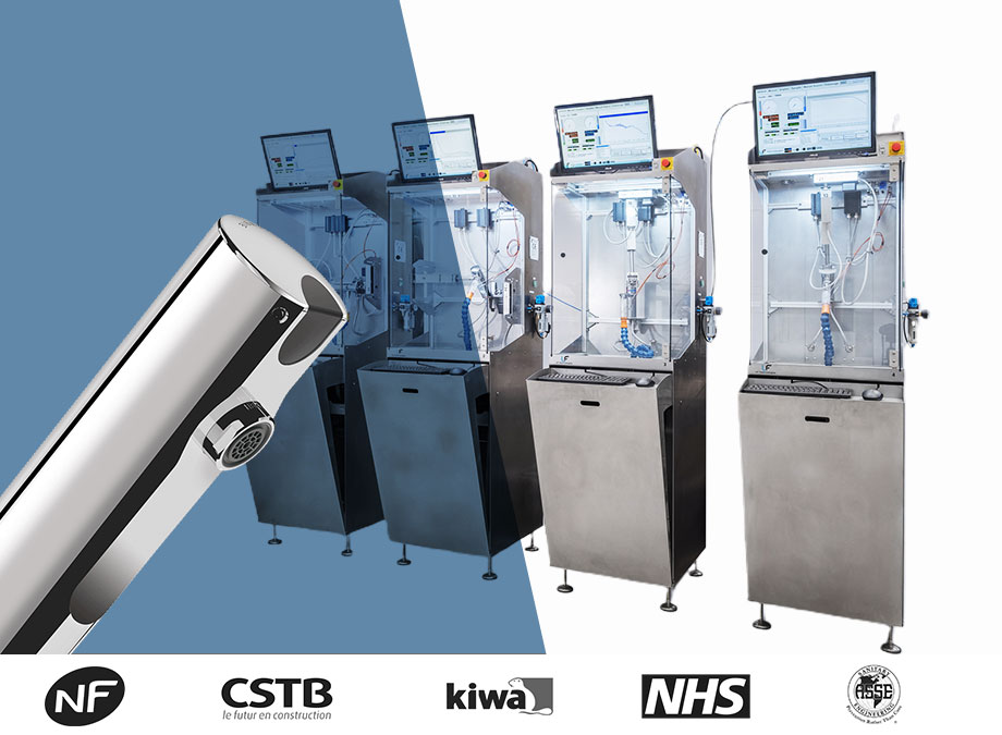 Banco di prova per rubinetti elettronici ad apertura e chiusura