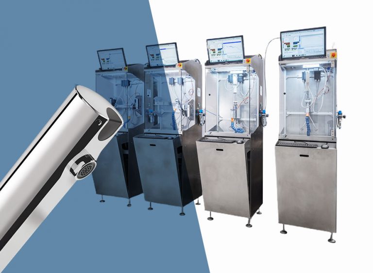 Banco di prova per rubinetti elettronici ad apertura e chiusura